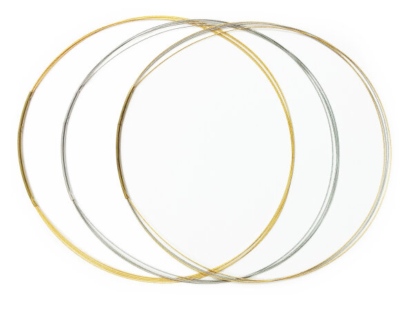 Edelstahl-Halsreif 2-fach, mit 24 ct. Goldauflage