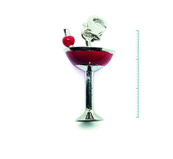 Charm "Cocktail" 925 Sterlingsilber, emmailliert
