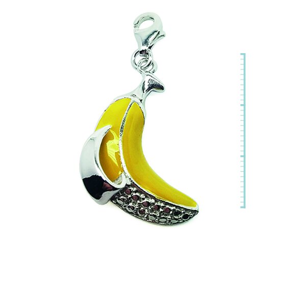 Charm "Banane" 925 Sterlingsilber, emmailliert