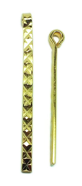 Nadel, 925 Sterlingsilber, vergoldet, 2mm Breit