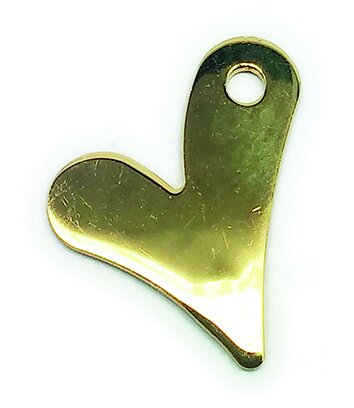 Herz, 925 Sterlingsilber, vergoldet, 16 x 18 mm