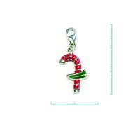 Charm "Zuckerstange rot" 925 Sterlingsilber,...
