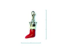 Charm "Stiefel mit Krone" 925 Sterlingsilber,...