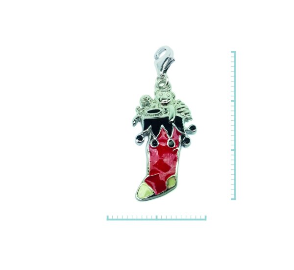 Charm "Stiefel gefüllt" 925 Sterlingsilber, emmailliert