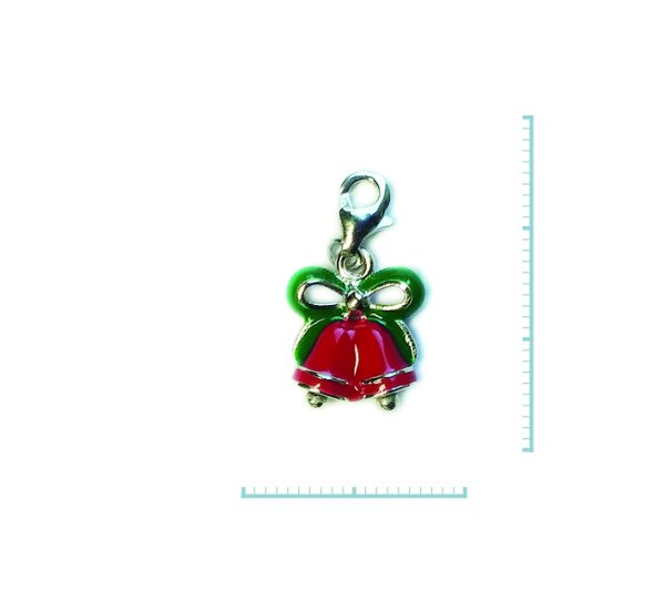 Charm "Glocken mit Schlaufe" 925 Sterlingsilber, emmailliert