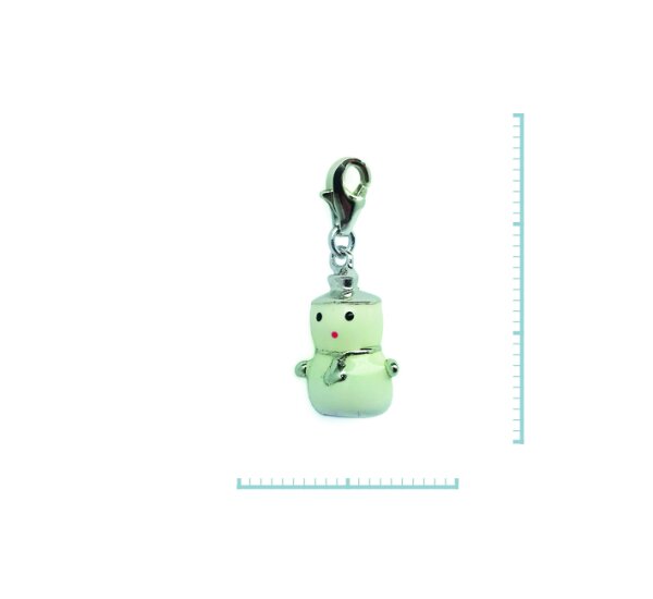 Charm "Schneeman" 925 Sterlingsilber, emmailliert
