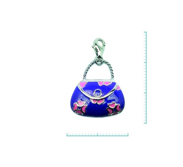 Charm "Handtasche" 925 Sterlingsilber, emmailliert