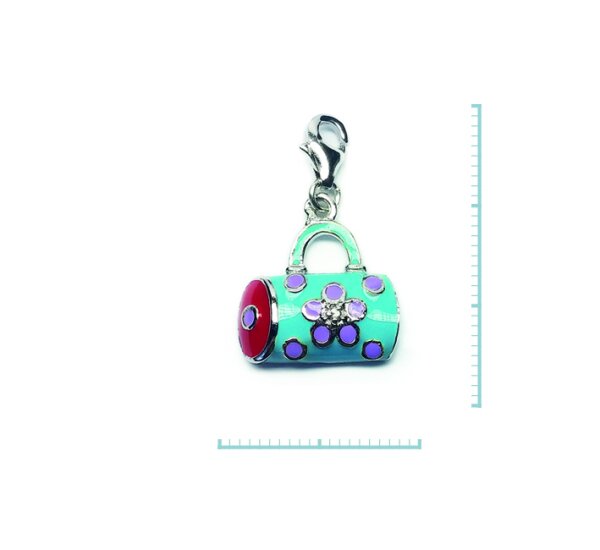 Charm "Clutch Blume" 925 Sterlingsilber, emmailliert