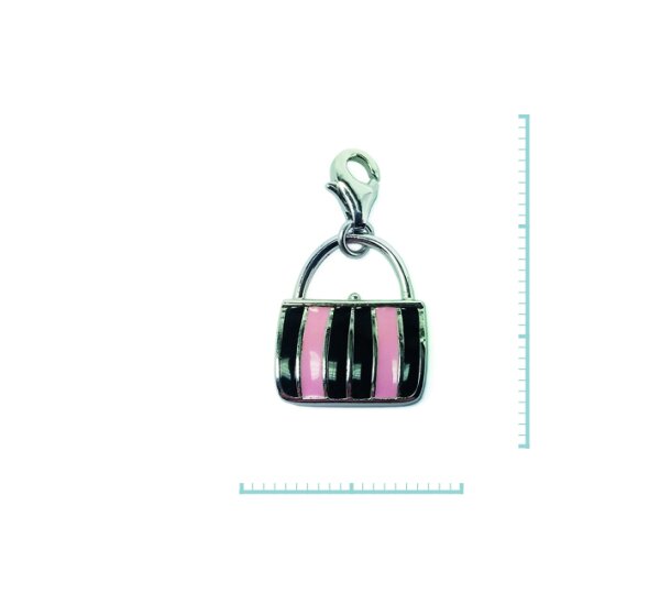 Charm "Streifen-Handtasche" 925 Sterlingsilber, emmailliert