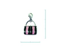 Charm "Streifen-Handtasche" 925 Sterlingsilber,...