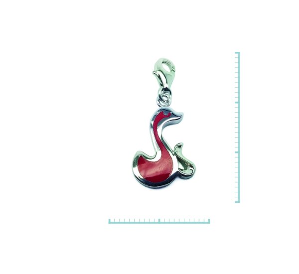 Charm "Schwimmender Schwan" 925 Sterlingsilber, emmailliert
