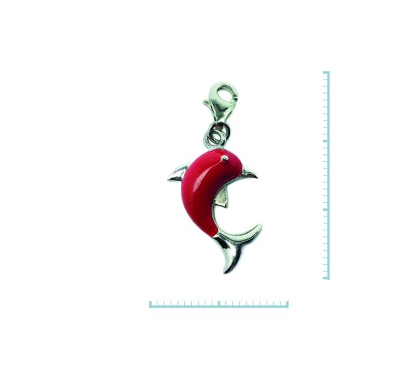 Charm "Delfin" 925 Sterlingsilber, emmailliert