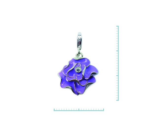 Charm "Blüte" 925 Sterlingsilber, emmailliert