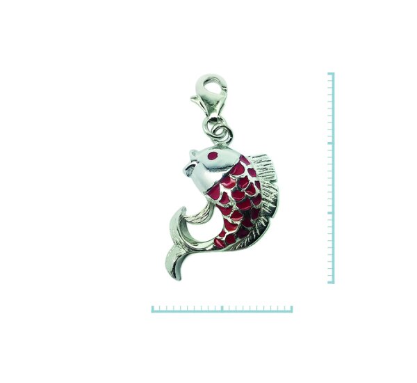 Charm "Fisch, rot" 925 Sterlingsilber, emmailliert
