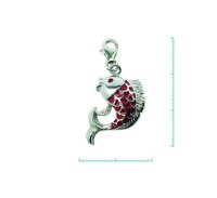 Charm "Fisch, rot" 925 Sterlingsilber, emmailliert