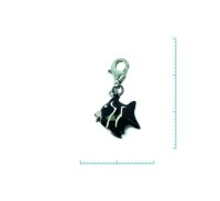 Charm "Fisch, schwarz" 925 Sterlingsilber,...