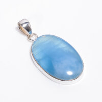 Anhänger, oval, aus 925er Silber, mit Blauquarz
