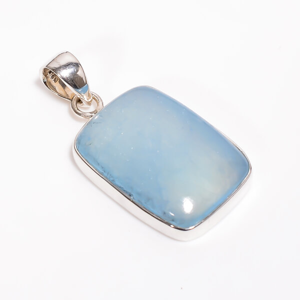 Anhänger, rechteckig, aus 925er Silber, mit Blauquarz