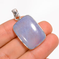 Anhänger, rechteckig, aus 925er Silber, mit Blauquarz