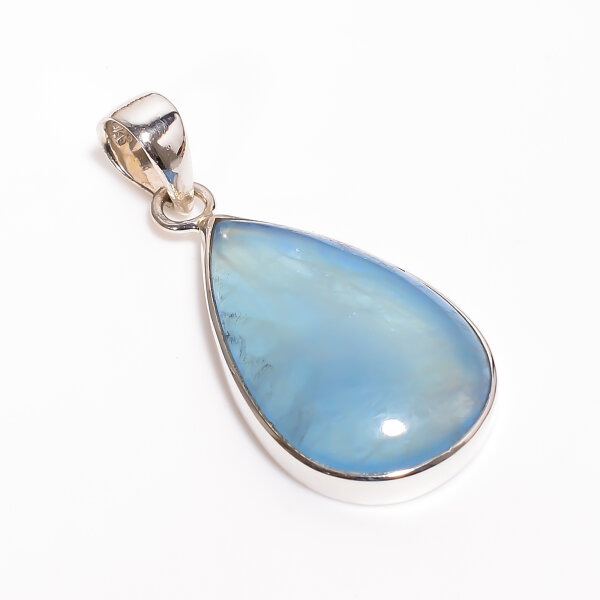 Anhänger, tropfenförmig, aus 925er Silber, mit Blauquarz