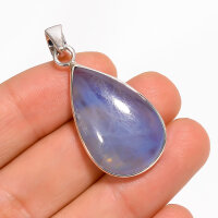 Anhänger, Tropfenform, aus 925er Silber, mit Blauquarz