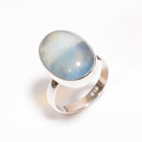 Ring, oval, breit, aus 925er Silber, mit Blauquarz