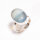 Ring, oval, breit, aus 925er Silber, mit Blauquarz
