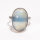 Ring, oval, breit, aus 925er Silber, mit Blauquarz