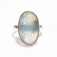 Ring, oval, schmal, aus 925er Silber, mit Blauquarz