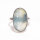 Ring, oval, schmal, aus 925er Silber, mit Blauquarz
