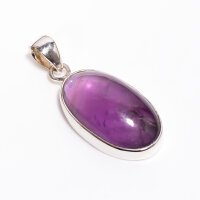 Anhänger, oval, aus 925er Silber, mit Amethyst