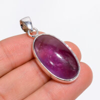 Anhänger, oval, aus 925er Silber, mit Amethyst