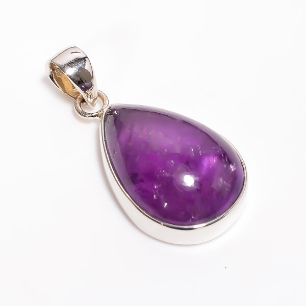 Anhänger, tropfenförmig, aus 925er Silber, mit Amethyst