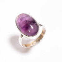 Ring, oval, schmal, aus 925er Silber, mit Amethyst