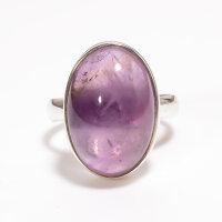 Ring, oval, breit, aus 925er Silber, mit Amethyst