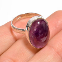 Ring, oval, breit, aus 925er Silber, mit Amethyst