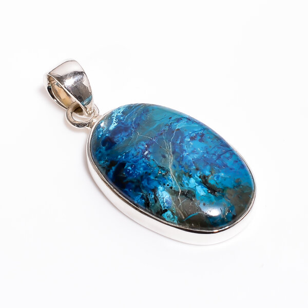 Anhänger, oval, klein, aus 925er Silber, mit Shattuckit