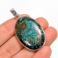 Anhänger, oval, mittel, aus 925er Silber, mit...