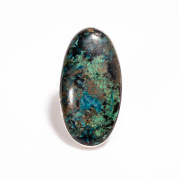Ring, oval, groß, aus 925er Silber, mit Shattuckit