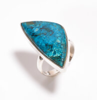 Ring, dreieckig, aus 925er Silber, mit Shattuckit