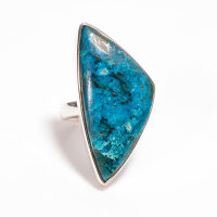 Ring, dreieckig, aus 925er Silber, mit Shattuckit