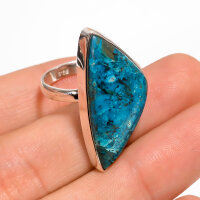 Ring, dreieckig, aus 925er Silber, mit Shattuckit