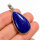 Anhänger, tropfenförmig, schmal, aus 925er Silber, mit Lapislazuli