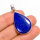 Anhänger, tropfenförmig, breit, aus 925er Silber, mit Lapislazuli