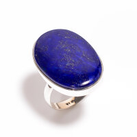 Ring, oval, groß, aus 925er Silber, mit Lapislazuli
