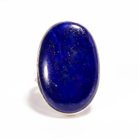 Ring, oval, groß, aus 925er Silber, mit Lapislazuli