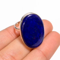 Ring, oval, groß, aus 925er Silber, mit Lapislazuli