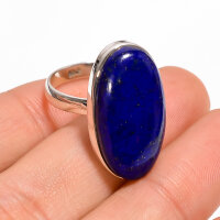 Ring, oval, klein, aus 925er Silber, mit Lapislazuli