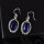 Ohrringe, oval, verziert, aus 925er Silber, mit Lapislazuli