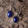 Ohrringe, oval, groß, aus 925er Silber, mit Lapislazuli